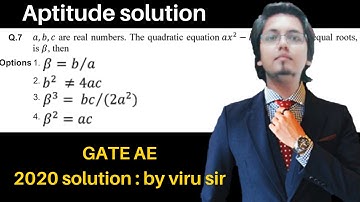 Gate AE 2020 solution | general aptitude solution by Viru sir | concept library 📚