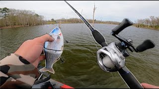 Spring Bassin' an Old Backwater Pond For PreSpawn BIGS!