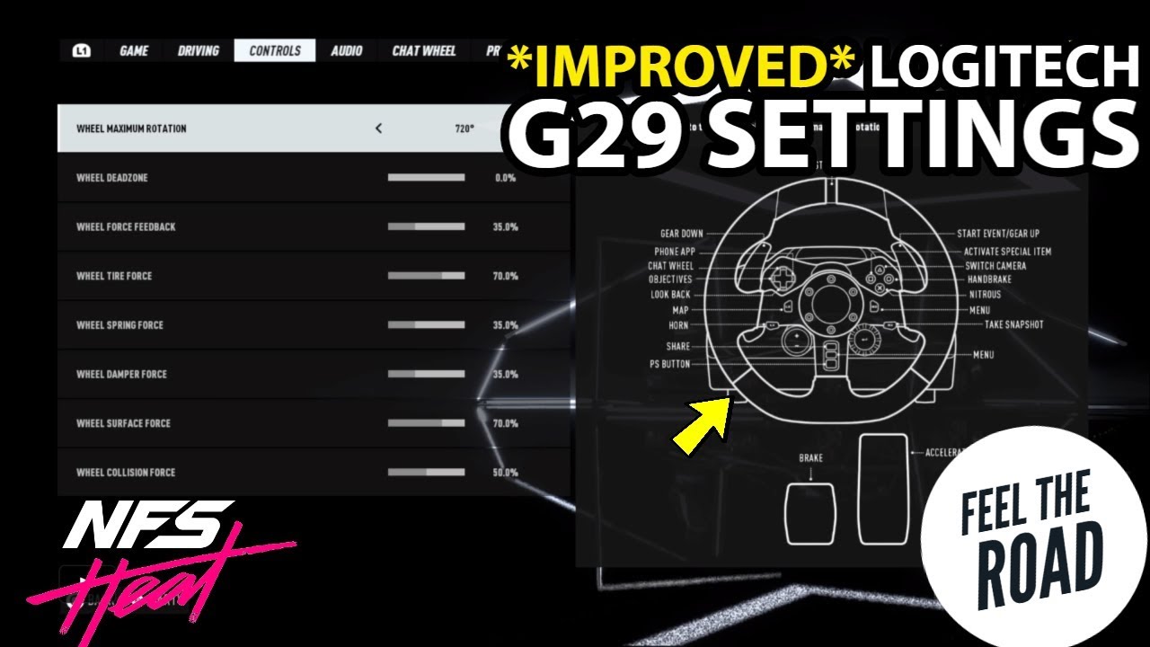 Improved* Logitech G29 Settings in NFS Heat (Feel The Road) - YouTube
