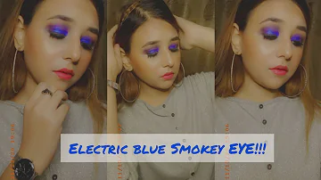Electric blue Smokey EYE make-up tutorial /full face tutorial / Hira butt.