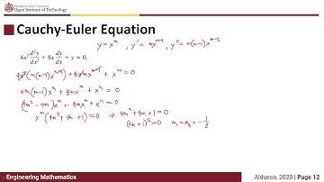 ENS181 - Engineering Mathematics: Cauchy-Euler Equation Part I