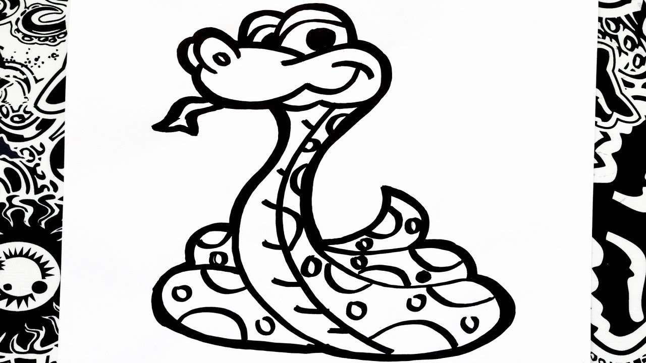 como dibujar una serpiente how to draw snake YouTube