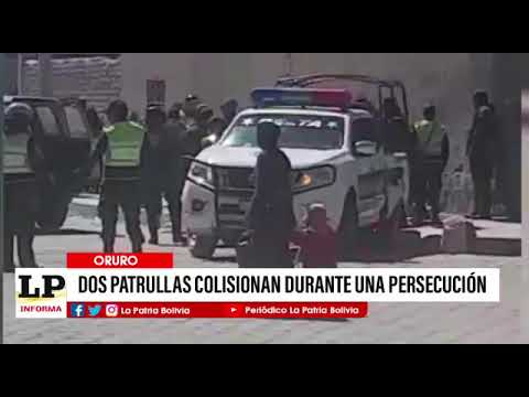 Dos patrullas colisionan durante una persecución