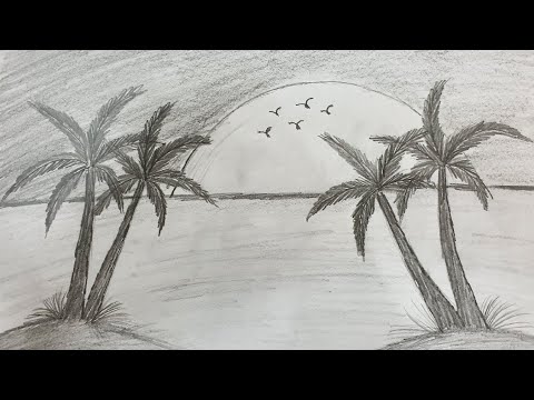 Cách Vẽ Tranh Phong Cảnh 3 bằng bút chì - How to Draw Landscape #3 with  pencil l Kim Chi Art & Draw - YouTube