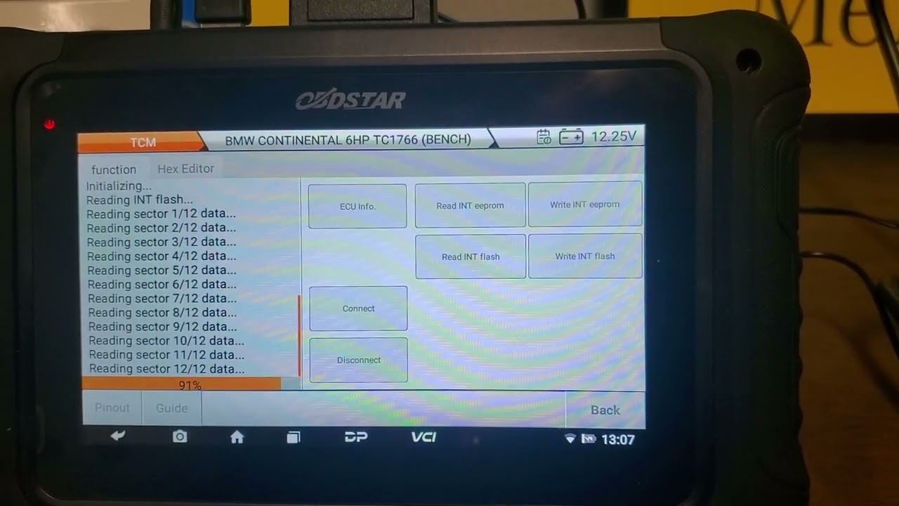 Obdstar Dc706 reading EEprom and Flash out of  Bmw 6hp transmission Ecu on bench easily .