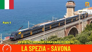 Cab ride La Spezia -Cinque Terre- Savona (Italy, Liguria) to Recco train driver's view in 4K Part 1