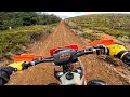 Riding dirt bikes at an enduro gp sprint track  150cc vs 300cc