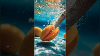 ✨ “Underwater Mango — Slow-Mo Golden Slice”