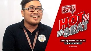 #uVote2016: Hot Seat with 2015-2016 USG President Renan Joseph P. Ortua, Jr.