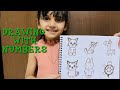 Easy Drawing with Numbers || Draw Animals|| LEARN DRAWING || Airah