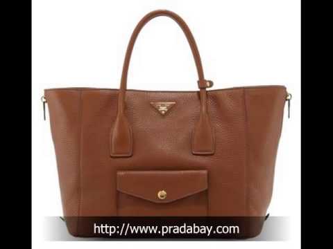 Prada Daino Side-zip Twin Pocket Brown/Brandy Prada Tote Bag - YouTube  