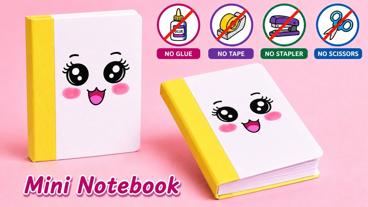 Notebook Craft How to Make DIY Mini Notebook๐Cute Paper Notebook/ No Glue No scissor ...