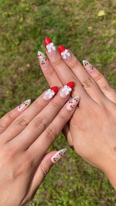 My first DIY nails of Spring! What fruit would you do? 🍒🍋🫐🍓