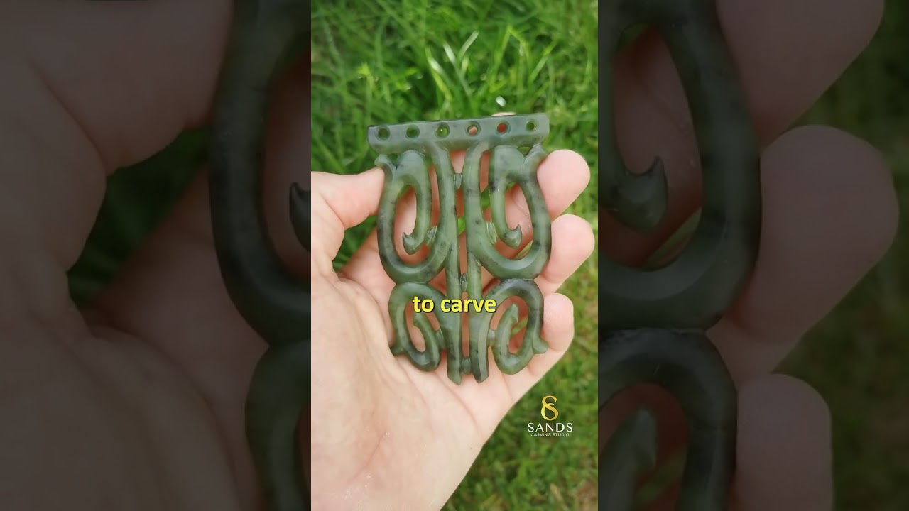 moko kauae pounamu commission || Alex Sands || Sands Carving Studio