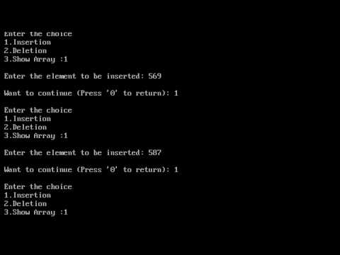 Array: Programming for all operations- Insertion,Deletion and Display (Array Implementation)