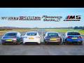 Tesla Model S v AMG GT 4 v BMW M5 v Porsche Panamera Turbo S - DRAG RACE, ROLLING RACE & BRAKE TEST