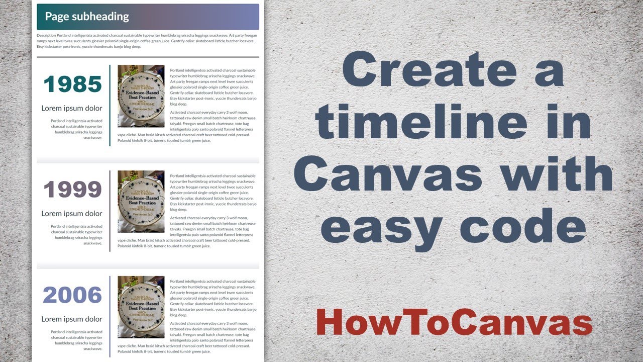 Create a timeline in Canvas with easy code - YouTube