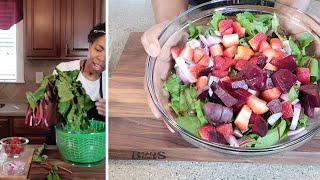 DELICIOUS Beet Leaf Salad| Root to Leaf| Nutrient Rich Salad Recipes