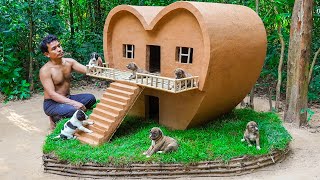 Rescue Puppies building Valentine's Day Dog House  Build House for Puppies