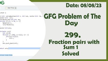 Fraction pairs with sum 1 || C++ || GFG Daily Problem