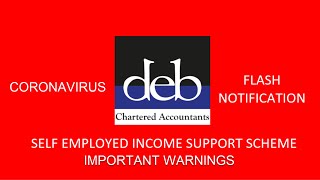 Self Employed Income Support Scheme - Important Warnings