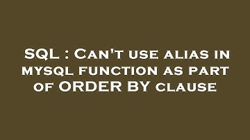 SQL : Can