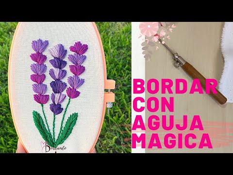 Bordar flores con aguja mágica Punch needle, ¿Cómo bordar flores con tu aguja  mágica? 🔔¡¡Aquí te muestro como hacerlo!! Ideal para bordar en un cojín,  un almohadón o un cuadro decorativo.