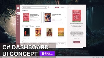 UI Design E-Book Application Dashboard - Winform C# Guna Framework