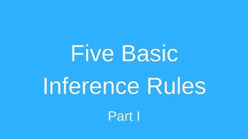 II.5 Proofs: Introduction to the Basic Inference Rules - Part I