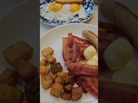 BREAKFAST BUFFET at FAIRMONT HOTEL MONTREAL..💜🌸 #shorts #satisfying #travel #montreal #canada