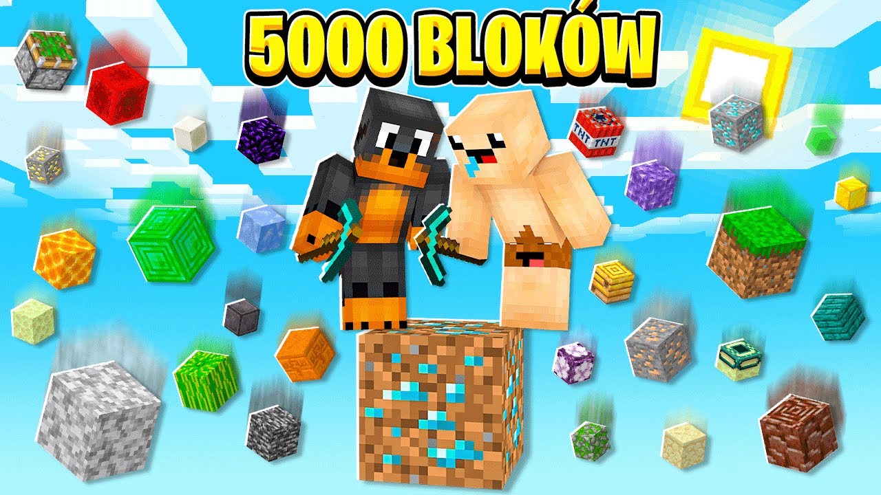 Wykopałem 5000 BLOKÓW i BOBO ZDOBYŁ TO… na JEDNYM BLOKU w Minecraft! 😱