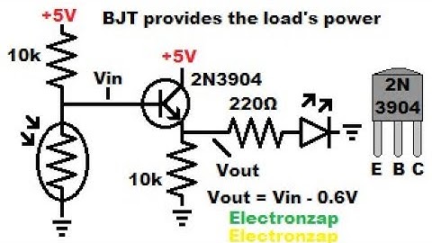 LED brightness controlled by light dependent resistor voltage divider amplified by 2N3904 NPN BJT