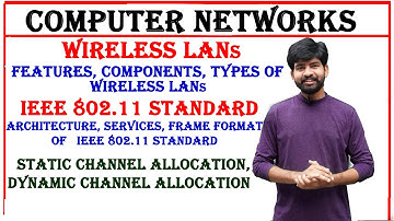 wireless LANs, IEEE 802.11 Standard, architecture, services, frame format, static, dynamic channels