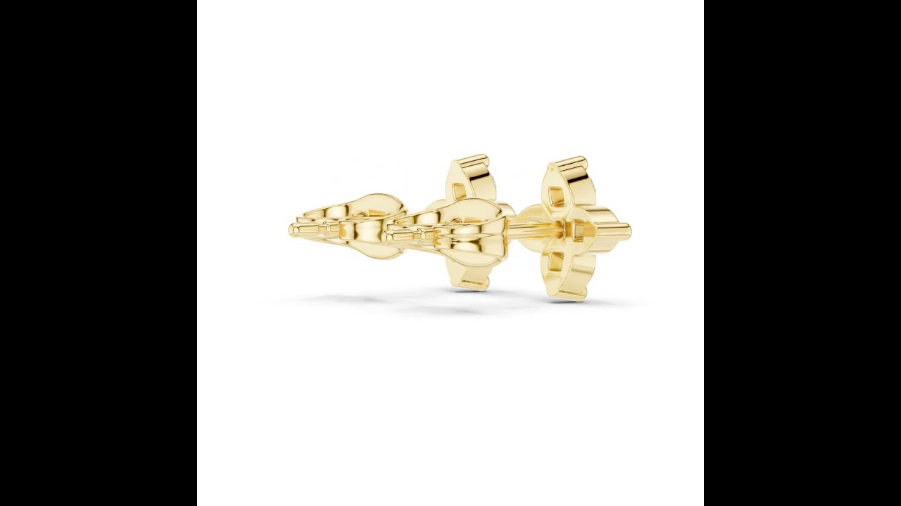 Round Diamond Four-Stone Floral Stud Earrings
