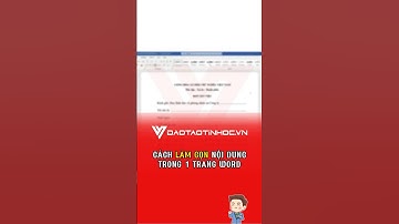 Cách làm gọn nội dung trong 1 trang Word #daotaotinhoc #tinhocvanphong #word