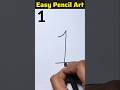 Number 1 drawing | Easy number drawing with number 1 #drawing #numberdrawing