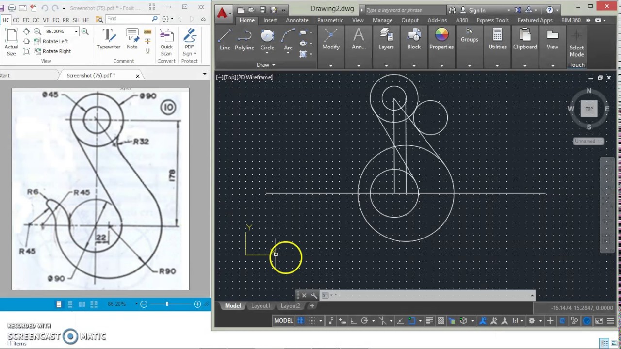 AutoCAD 2D  video tutuorial of a hook YouTube