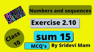 TN class 10 maths ch 2 Numbers and sequences ex 2.10 sum 15 MCQ , 10th std tamil full book syllabus