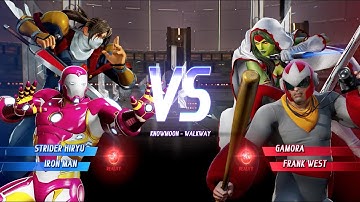 MARVEL VS. CAPCOM: INFINITE Strider Hiryu and Pink Iron Man vs Gamora and Frank West