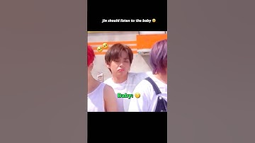 Taejin: Jin should listen to the baby 🥺 #taejin #bts #shorts #jin #taehyung #btsshorts