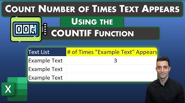 Excel Tips - Count Number of Times Text Appears | COUNTIF Function | Count Times Name Appears