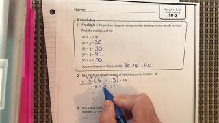 Lesson 10-3 Reteach Pearson Envision 2.0