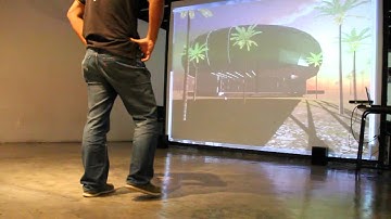 Navigating a 3-D space using gestures with Kinect