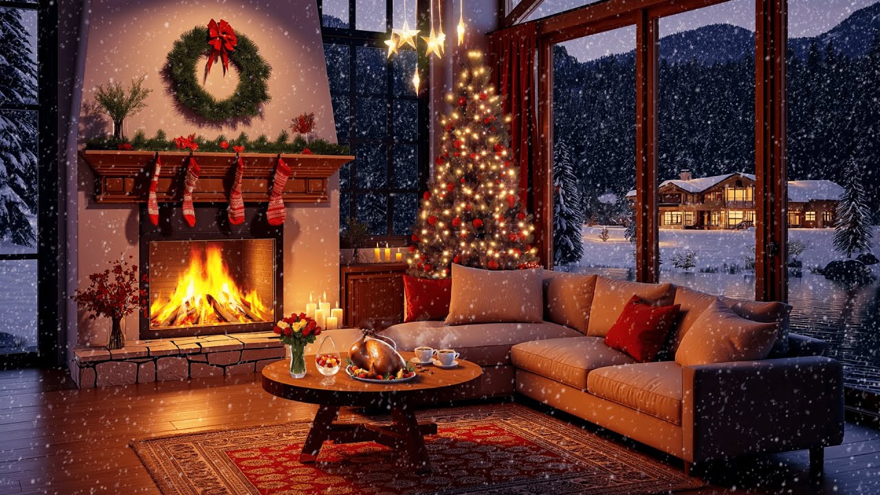 Relaxing Piano Jazz Music - Soothing Winter Music ❄️ Snowfall for Sleep, Study & Relax