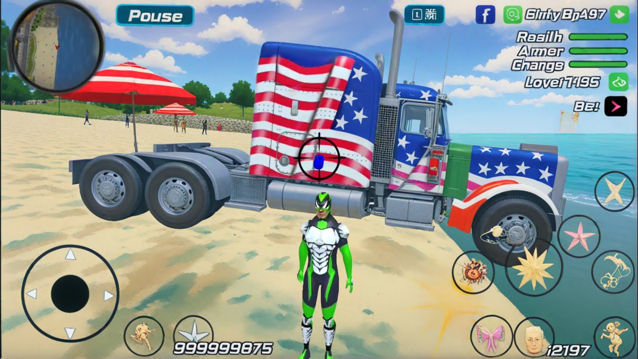 Rope Frog Ninja Hero Strange Gangster - American Truck Driving in Open World - Android Gameplay