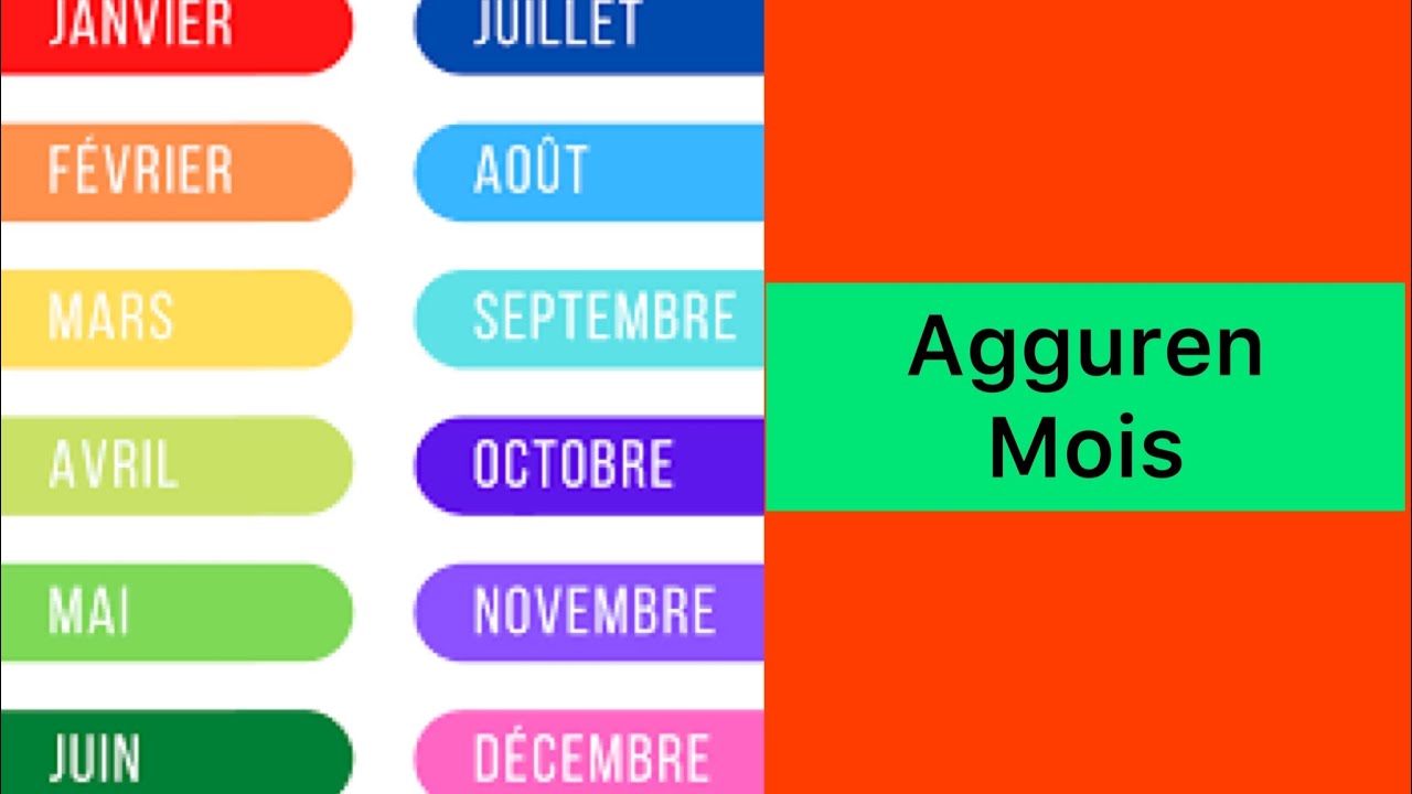 Timsirin s tmaziɣt 05; Agguren n useggas ( les mois de l’année )