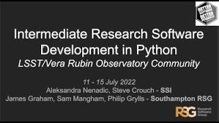 Intermediate Python Development Course Day 1 Plenary session