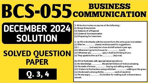 P2- Q. 3, 4 | BCS55 Dec 2024 Solution | BCS 055 Solved Question Paper | Bcs055 Important Questions