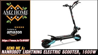 Overview NANROBOT Lightning Electric Scooter, 1600W Motor 8.5 Inch Upgraded Pneumatic Tires, Amazon