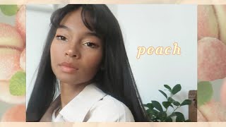 PEACH MAKEUP FOR SCHOOL 🍑📖Korean inspired cute soft pink makeup